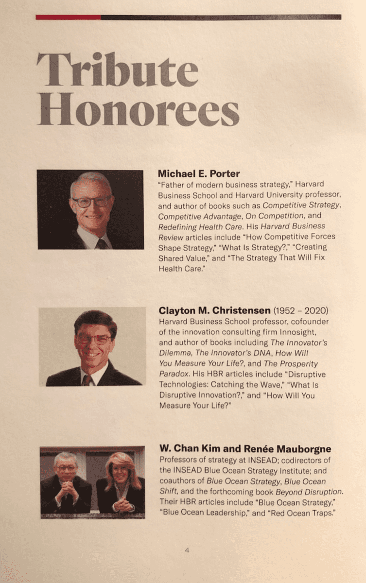 Tribute Honorees